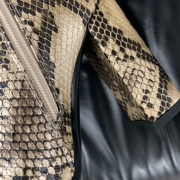 Brown Block Heel Knee High Boot in Faux Snakeskin, Women’s - Picture 10 of 15